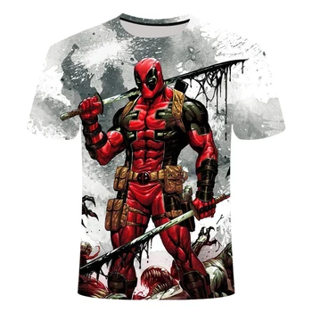2021 m. Vasarą, Amerikos Animacijos Deadpool Marškinėliai Tee 3D spausdinimo T-marškinėliai, vyriški ir moteriški marškiniai, trumparankoviai atsitiktinis marškinėliai XXS-6