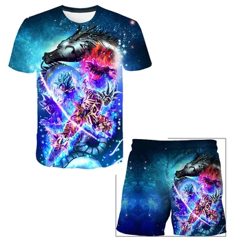 2021 Naujas VegetaT-shirt & Šortai 2 Vienetų Rinkinių Berniukai Tshirts Dragon-Ball Marškinėliai Vaikams Drabužių Rinkiniai Vaikams Drabužių Tshirts Kostiumas