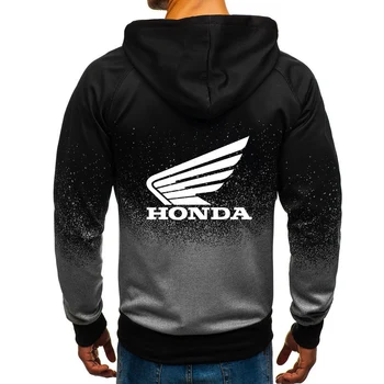 2021 Naujas Vyrų Honda Sparnas Logotipas Atsitiktinis Užtrauktukas Hoodies 3D Spausdinimo Mados Punk Harajuku Vyrų Gradiento Spalvos Palaidinės Striukės, Paltai