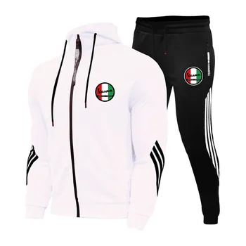 2021 nauji vyriški laisvalaikio sporto kostiumas Vespa atspausdinta dviejų dalių užtrauktukas palaidinukė + vyrai sweatpants Bėgiojimas gegužinė visas rungtynes kostiumas