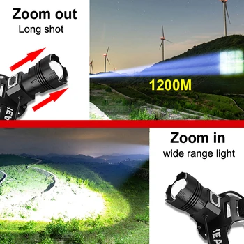 2021Newest Xhp130 Galingas Led 18650 Žibintas priekinis žibintas Led Lenser Xhp90 Įkraunamas Žibintas Šviesos Zoom Galvos Žibintuvėlį, Fakelą