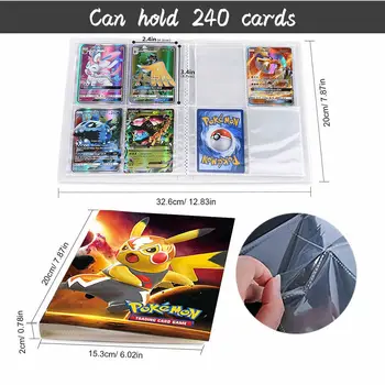 240Pcs Pokemon Kortelės Albumą Anime Žaidimas GX Prekybos Kortelių Albumai, Knygos Kolekcionieriams Turėtojas Rišiklio Viršaus Pakraunama Sąrašą, Žaislai, Dovanos vaikams