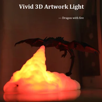 3d Atspausdintas LED Nakties Šviesos Animacinių filmų Dragon Stalo Lempos Namų dekoro Modelis Dinozaurų SeriesLamps Žaislai Dovana vaikas Namų Puošybai