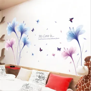 3D fantasy gėlių siena lipdukas kambarį miegamojo sienos apdaila šiuolaikinių namų puošybai dailės freskos