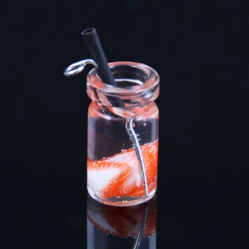 3D Vaisių Taurės Stiklo Karolius, Saldainių, Gėrimo Butelis Dervos Pakabukai Plaukiojančioms 