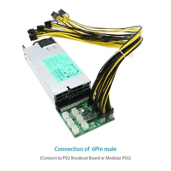 6 Vnt. 6 Pin PCI-e 8-Pin (6+2) PCI-e (Vyrai (Vyrų), GPU Maitinimo Kabelis 50cm Grafikos Kortelės Kasybos HP Serverio Breakout Valdybos