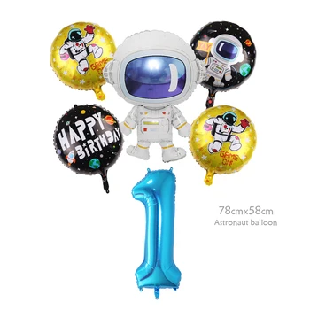 6pcs Kosmoso Šalies Astronautu balionas Raketų Folija Balionai Galaxy Temą Šalis Berniukas Vaikams Gimtadienio Apdailos Džiaugtis SY230