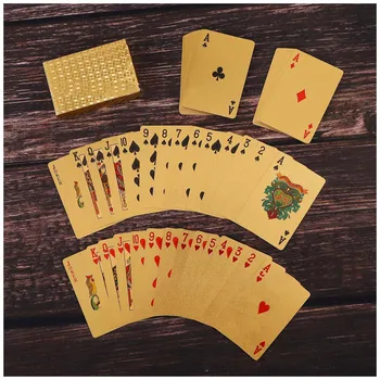 Atsparus Vandeniui Aukso Spalvos Pokerio Žaidimo Nuostabi Šalis Prabanga Folija Padengti Pledas Žaisti Kortelės Denio Magic Card Šalis Plastiko