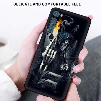 Atveju, Motorola Moto G9 Žaisti Vienas Sintezės Plius G8 Galia Lite Minkštas Viršelis Hype G Stylus E6s E7 Telefono Funda Grim Reaper Kaukolė Coque