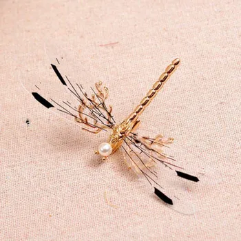 Aukso Dragonfly Plaukų Clips Mergaitėms Retro Žiburių Plaukų Smeigtukai Vintage Mados Šukuosena, Aukso Plaukų Segtukai, Plaukų Optikos Reikmenys