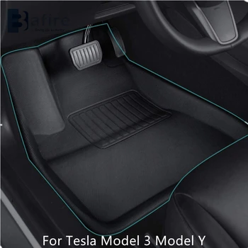 BAFIRE 3D Pėdos Padas Tesla Modelis 3 Modelis Y Custom Grindų Linijinės Visiškai Apsuptas Grindų Kilimėliai Vandeniui neslidus Kilimų 2021New