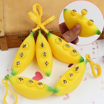 Bananų Keychains Jutimo Žaislai Anti-stresas Fidget Reliver Stresas Žaislai Išskleidimo Žaislus Vaikams, Suaugusieji Juokinga Išspausti Lėtai Žaislas