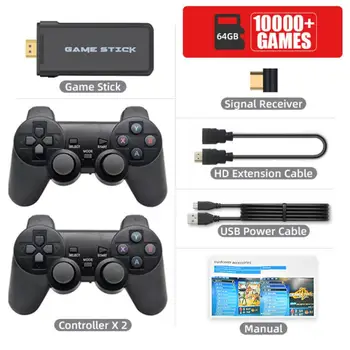 Belaidis USB Vaizdo Žaidimų Konsolės 4K HD Ekranas, TV, Projektorius, Monitorius, Klasikinis Retro Su 3000/10000 Žaidimų Valdiklis Grotuvas Žaidimas