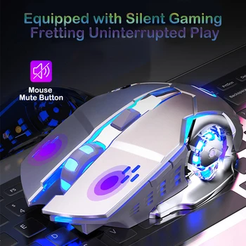 Belaidžio Žaidimų Pelės 1600 DPI Įkrovimo Reguliuojamas Žaidėjus Silent mouse Išjungti Žaidėjus Pelės Žaidimas Pelėms Nešiojamas KOMPIUTERIS