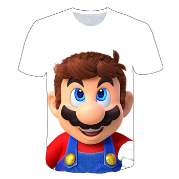 Berniukai Mario marškinėliai Mario Spausdinti Drabužiai Mergaitėms 3D Juokingi marškinėliai Kostiumas Vaikams iki 2021 m. vasaros Drabužiai Vaikams, Kūdikių Trišakiai Tshirts