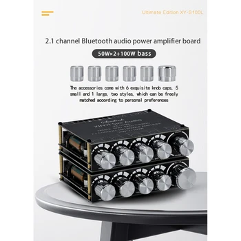 Bluetooth 5.0 2.1 Kanalo Galia Audio Stereo žemų dažnių Stiprintuvo Valdybos 50WX2+100W Garsiakalbis AMP XY-S100L