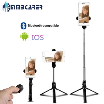 Bluetooth kolonėlė suderinama Selfie Lazdelės su Nuotolinio Valdymo laikmatis Trikojo Mobiliojo Telefono Selfie Stick Trikojai Live Video