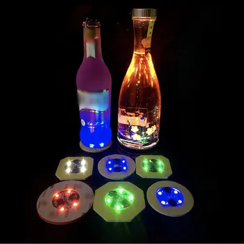 Butelio Etiketės Padėkliukai Alaus Kokteilis LED Šviesos Miestelyje Šviesos Butelis LED Šviesos Taurės Lipdukas Kilimėlis Baras Klubo Apdaila Žibintai