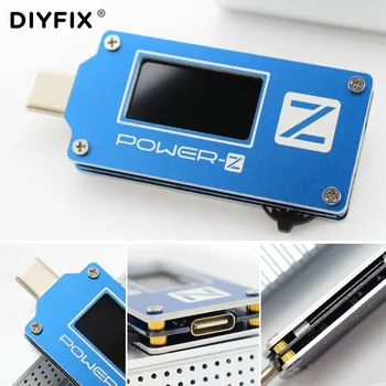 ChargerLAB Galia-Z USB Tipo C PD QC 2.0 3.0 Testeris FL001C Voltų Įtampa Srovės Matuoklis USB PD Galios Banko Detektorius Skaičiuoklė