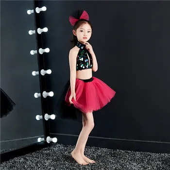 China džiazo šokio kostiumai mergaitėms Vaikų fancy dress šiuolaikinių šokių suknelė mergaitei vaikai konkurencijos kostiumas dancewear mergina