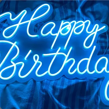 Custom gimtadieniu, Pasirašyti Flex Led Kietas Lemputė 12V Akrilo Namo Kambaryje Apdailos Ins Happy Birthday Party