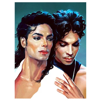 Daimond 3d Princas ir Michael Jackson kvadratiniu Diamond Paveikslų 3d Deimanto Modelis Nuotrauką Rankdarbiams Mozaikos dekoro lipdukai