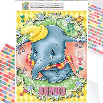 Diamond Siuvinėjimas, Tapyba, Mozaika, Animacinių filmų Dumbo Gyvūnų 5D 