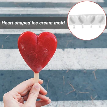 Didelio Dydžio Ledų Pelėsių Širdies Formos Silikono Popsicle Forma Maker Ledo Lolly Formos Ledo Kubelių padėklas Šalies Juostos Apdailos