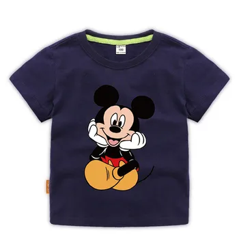 Disney 1 gabalas vaikų trumparankoviai Mickey spausdinti mielas apvalios kaklo unisex marškinėliai home patogiai tėvų-vaikų marškinėliai