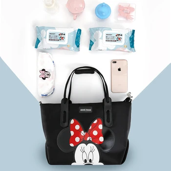 Disney Mickey Mouse Kūdikių Vystyklų Totalizator Krepšiai Motinystės Mama Krepšiai Kūdikio Vežimėlis Maišelį Su Kabliu Vandeniui Apsaugos Nuo Užsiteršimo Saugojimo Krepšys