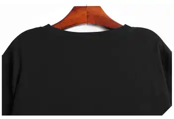 [EAM] Moterys Black Modelio Spliced Nereguliarus Didelis Dydis, T-shirt Naujas Apvalios Kaklo trumpomis Rankovėmis Mados Banga Pavasario Vasaros 2021 1DD9728