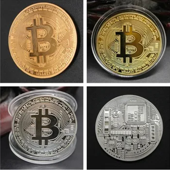Fizinio Dovana Atveju Bitcoints 1PCS Meno BTC Bitcon Kolekcija Labai Sidabrą, Suvenyrų, Aukso Kolekcines, Metalo Proginės Monetos