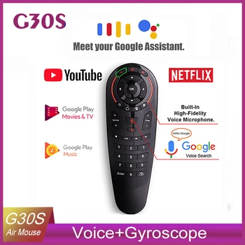G30 S 33-mygtukas infraraudonųjų spindulių nuotolinio mokymosi kontrolės 2.4 g oro pelės belaidžio ryšio balso oro pelės giroskopinis jutiklis 