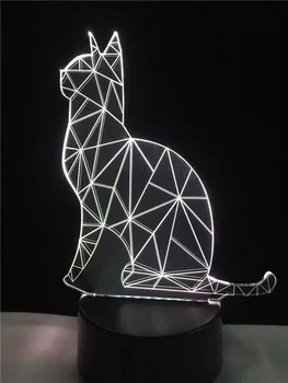 GAOPIN NAUJAS Naujiena Kawaii Katė Formos 3D Lempos Apšvietimas RGB LED USB Nuotaika Naktį Šviesos Daugiaspalvis Draugas, Vaikas, Vaikui, Dovanos Chirstmas