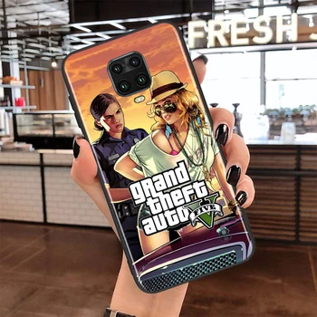Grand Theft Auto, GTA už Xiaomi Redmi 10 Pastaba 10S 9 9T 9S 9Pro 8T Max 8Pro 8 7 6 5 Pro 5A 4X 4 Soft Black Telefono dėklas
