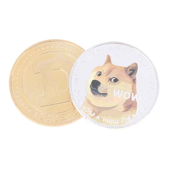 Gražus WOW Auksą, Padengtą Dogecoin Progines Monetas Mielas Šuo Modelis Šuo Suvenyrų Kolekcija Dovanos Naujas 2021