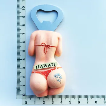 Havajai kūrybinių kelionių suvenyrų dekoratyviniai amatų trimatis Bikini šaldytuvas magnetas prilimpa atidarytuvas