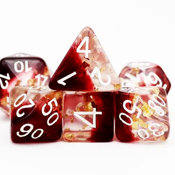 Haxtec DND Kauliukai Nustatyti 7PCS Polyhedral D&D Kubeliai Roleplaying Dice Games (Alyvuogių Sidabro Skaičiai)