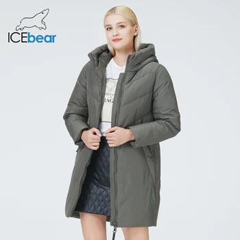 Icebear 2021 moterų kailis mados ir šiltas atsitiktinis visas rungtynes, medvilnės drabužius storas ir šiltas žiemą prekės parko GWD20235D