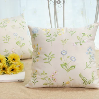 Idiliškas stilius paprastas mados siuvinėjimas, gėlių dizainas naktiniai juosmens pagalvės užvalkalą sofos pagalvėlė padengti