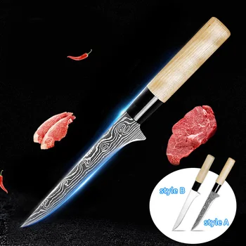Iškaulinėjimas Peilis 6 colių Japonijos profesinės Sashimi Suši Peilis Cleaver Mėsininko Peilis Šonkaulių Kepsnio Mėsa, Žuvis, Virtuvės Reikmenys