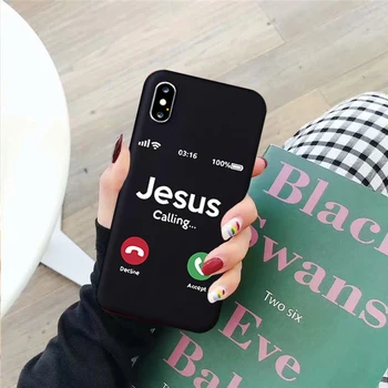 JAMULAR Jėzus Krikščionių Tikėjimo Kryžius Grožėtis Telefono Dangtelį iPhone 11 Pro XS MAX X XR 7 8 6 6s Plius Juokinga Minkšto Silikono Atveju Rubisafe