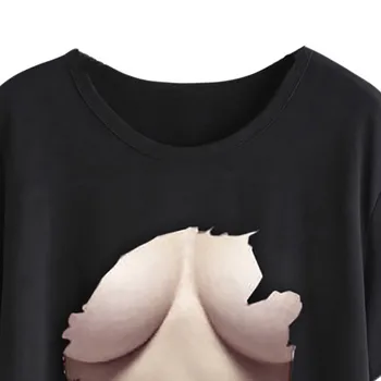 Juokingi Raumenų T-shirt Moterų Plius Dydis Didelis Krūtinės Anime Tee Marškinėliai Harajuku Kawaii trumpomis Rankovėmis Viršūnes Plius Dydis Šalis Ropa Mujer