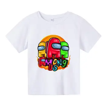 Karšto Žaidimas marškinėliai 7-spalvos medvilnės berniukas ir mergaitė mados sportiniai marškinėliai smagu, Vaikų trumpomis rankovėmis o-kaklo Marškinėliai Vaikas anime drabužiai