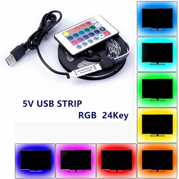 KeWL RGB LED Šviesos Juostelės 5V USB 60 Led/m 2835 SMD LED Lanksti Juosta HDTV TV KOMPIUTERIO Apačioje, Ekranas, Apšvietimas 1M 2M 3M 4M 5M