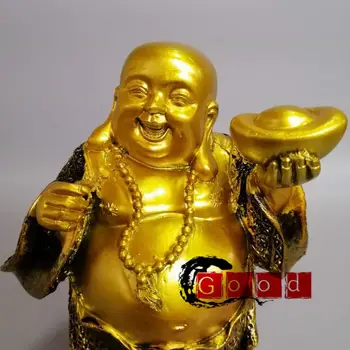 Kinijos archaize dervos Maitrėjos Budos turi Aukso luito statula #C