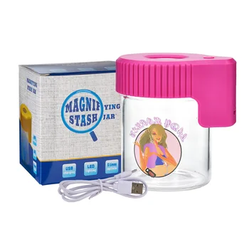 LADY HORNET Plastikiniai&GlassLight-Iki LED hermetišką bako Jar Žiūrėjimo Konteinerių 155ML Vakuuminio Sandarinimo Plastiko Tablečių Dėžutė Atveju