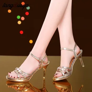 Laivybos mokestis aukso sandalai Balti vestuviniai batai, sandalias 
