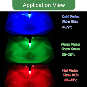 LED Čiaupo Šviesos Temperatūros Jutiklis Spalvinga LED Šviesos Protingas Pripažinimo Temperatūra Įvairių Spalvų Vandens čiaupas Dušo