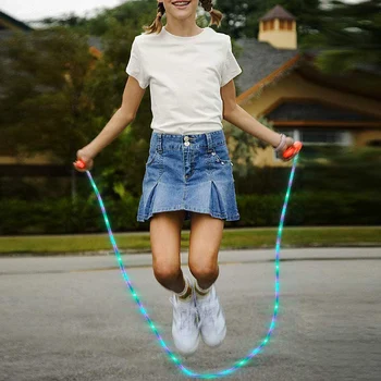 LED Šviesos Šuolis Lynai Praleidžia Rope Laidas Vaikams Nakties Naudotis Fitneso Mokymo, Sporto TP-Karšto
